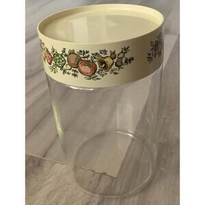 Vintage Pyrex Vegetables Canister Glass Jar w/ Lid USA